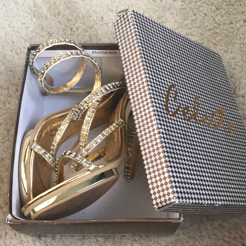 Celeste Gold Metallic Heels